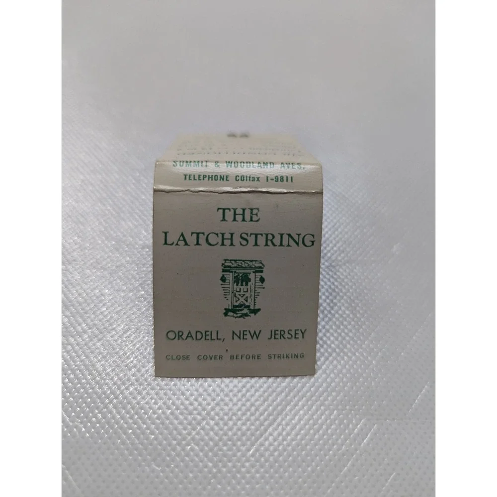 The Latch String Restaurant Vintage Matchbook Oradell,‎ New Jersey